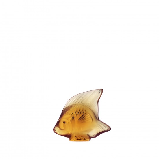 Lalique Fish Sculpture Amber