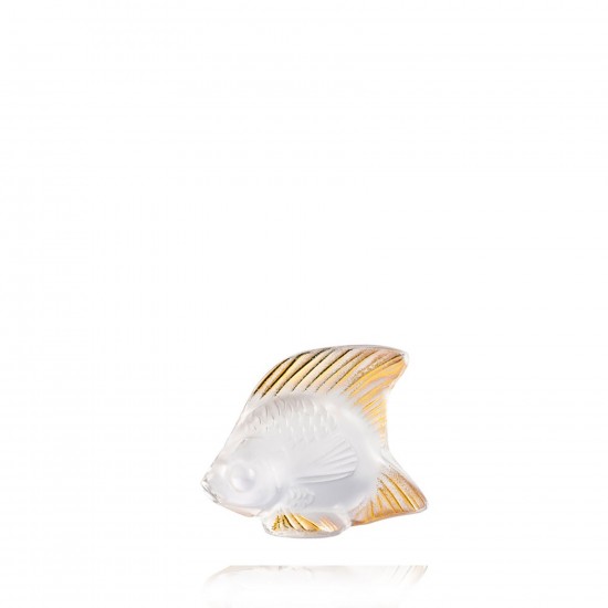 Lalique Fish Sculpture Gold...