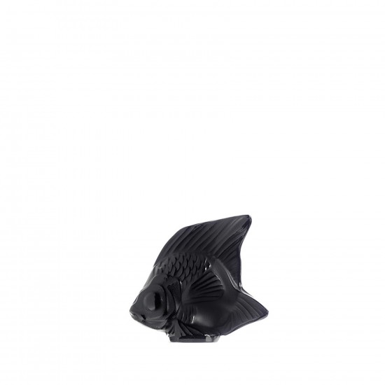 Lalique Fish Sculpture Black