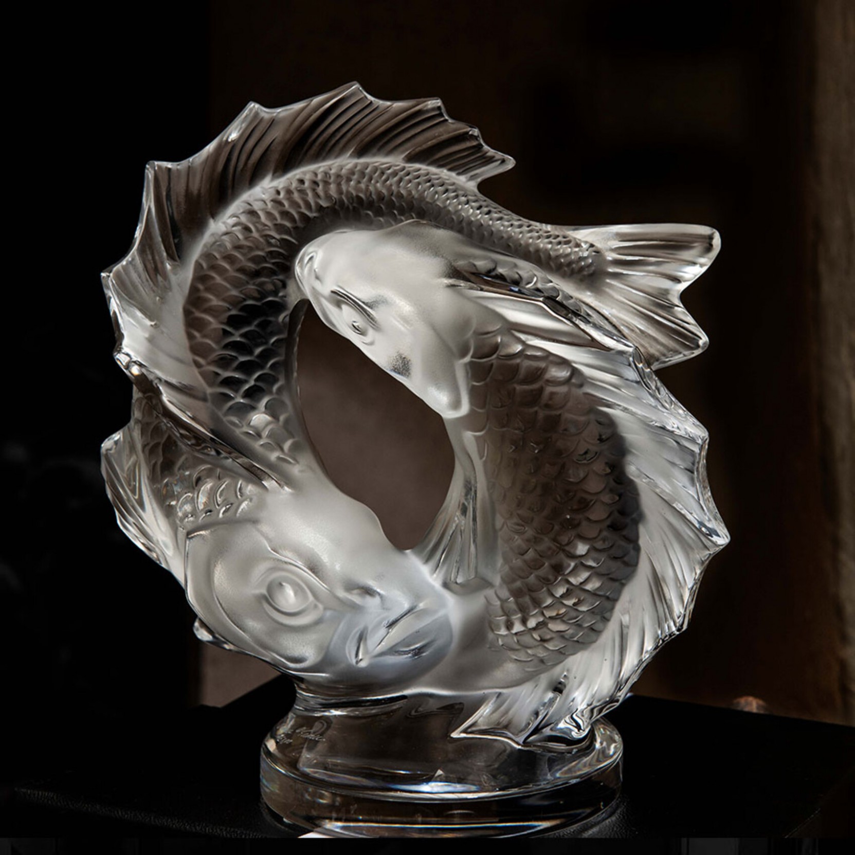 Lalique Sculpture 2 Fish