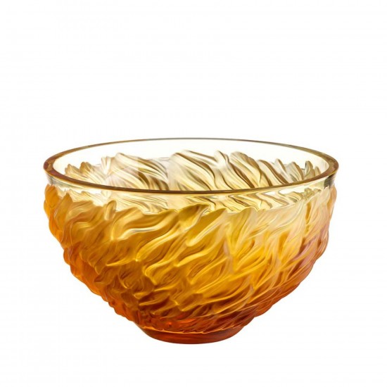 Lalique Fourrure Bowl Amber