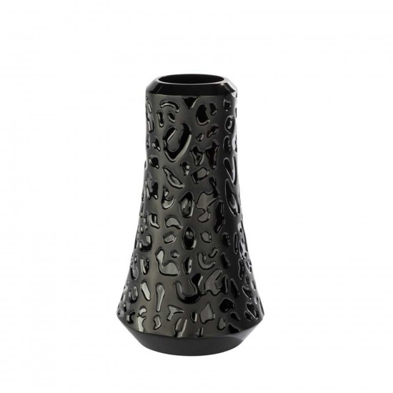 Lalique Panthere Vase Black