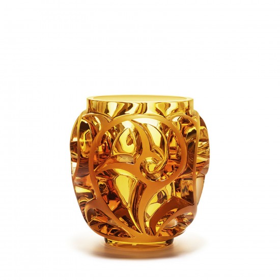 Lalique Tourbillons Vase Amber