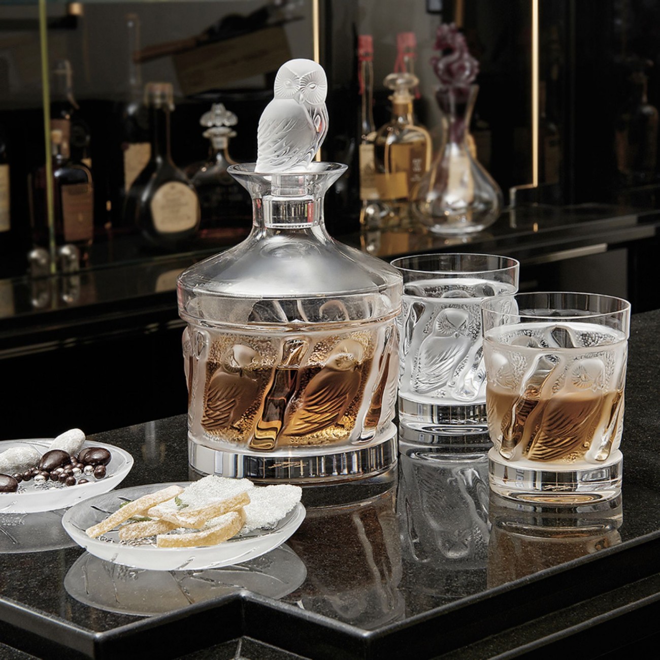 Lalique Set 2 Bicchieri Whisky Gufo