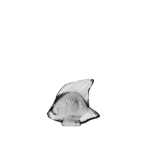 Lalique Fish Sculpture Grey