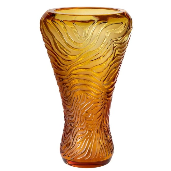 Lalique Tiger Amber Vase