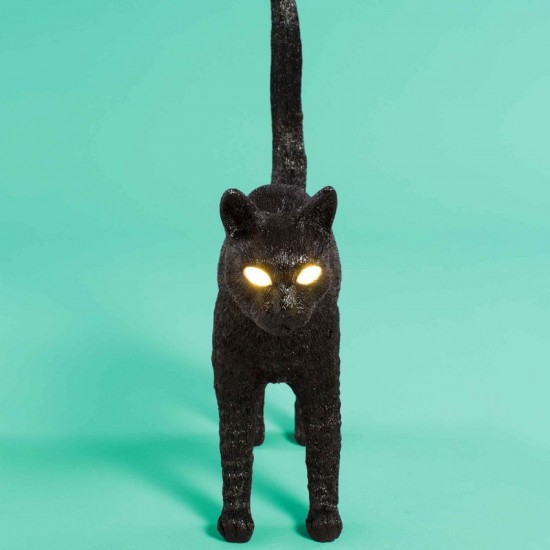 SELETTI JOBBY THE CAT BLACK LAMPADA