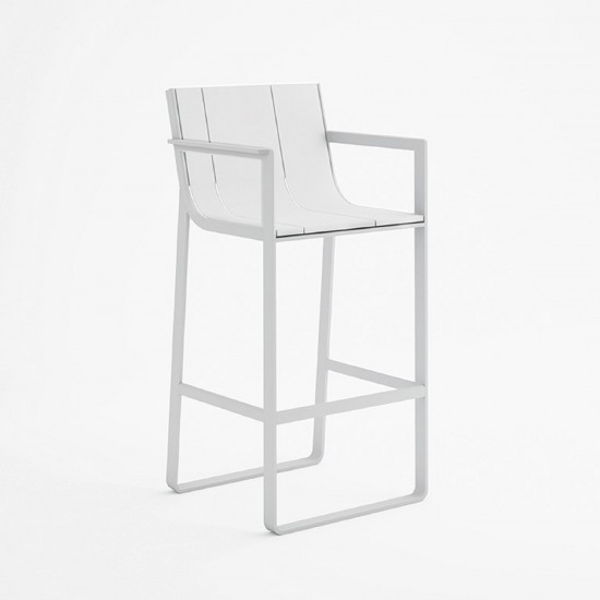 GANDIA BLASCO FLAT STOOL WITH HIGH BACKREST AND ARMS