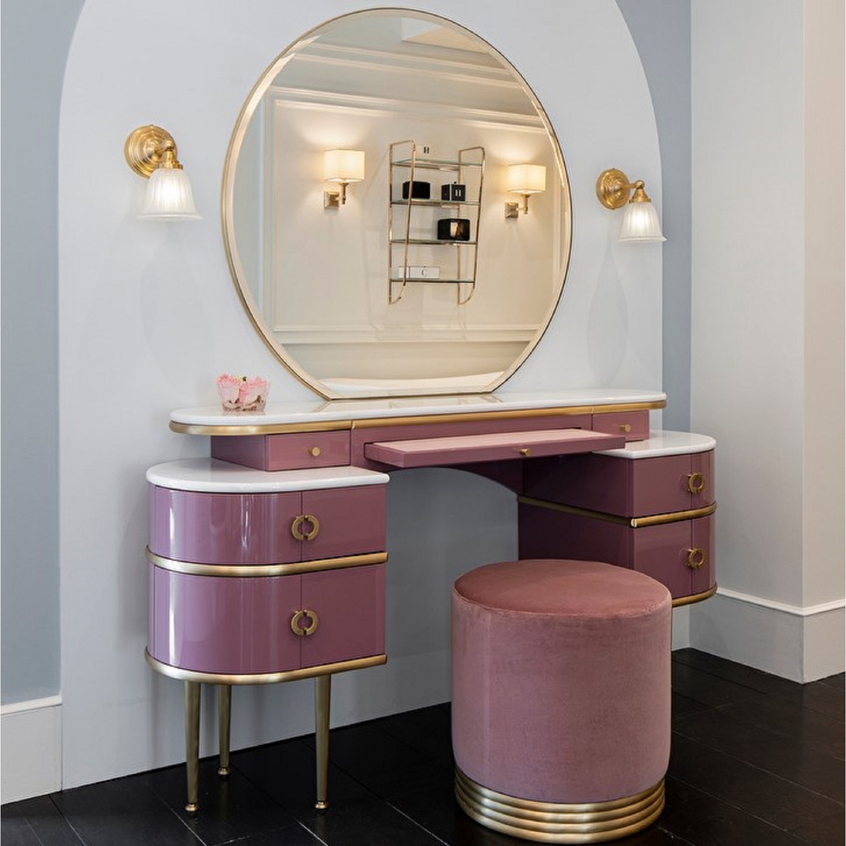 Devon Zelda Vanity Table, Bathroom Vanity Desk With Drawers