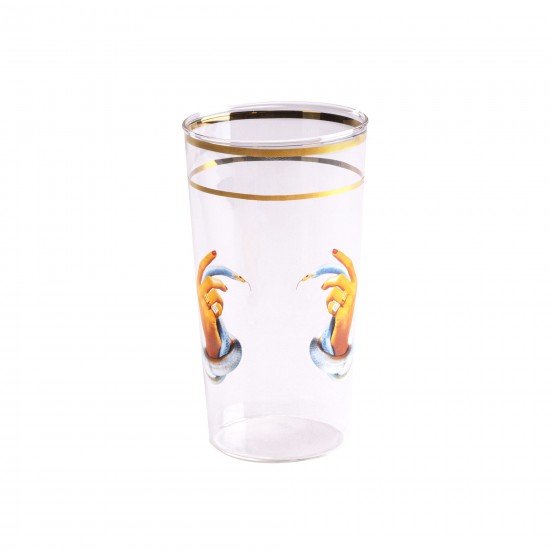 Seletti Toiletpaper Hands with Snakes Glass