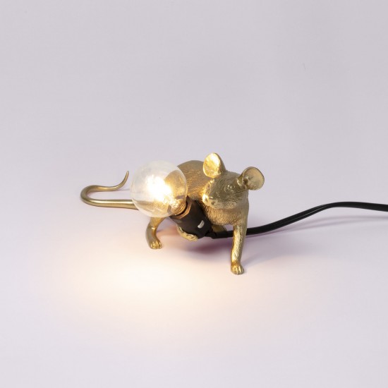 Seletti Mouse Lamp Gold Lop Lying Down
