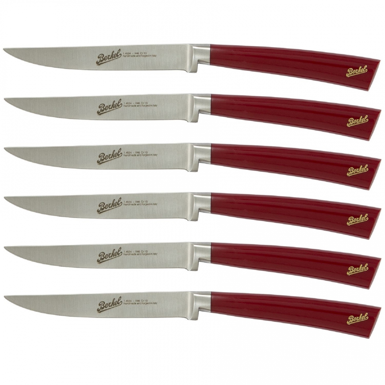 Berkel Elegance Set 6 of Steak Knives Red