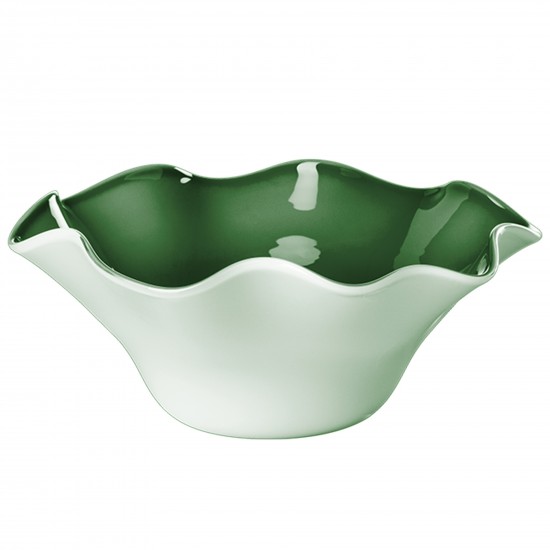 Venini Fazzoletto Bowl Milk-White/ Apple-Green