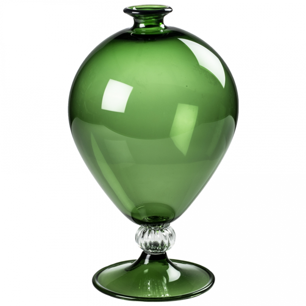 Venini Veronese Vase Grass Apple-Green / Crystal Sphere