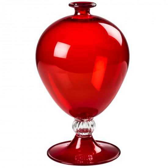 Venini Veronese Vase Grass Red / Crystal Sphere
