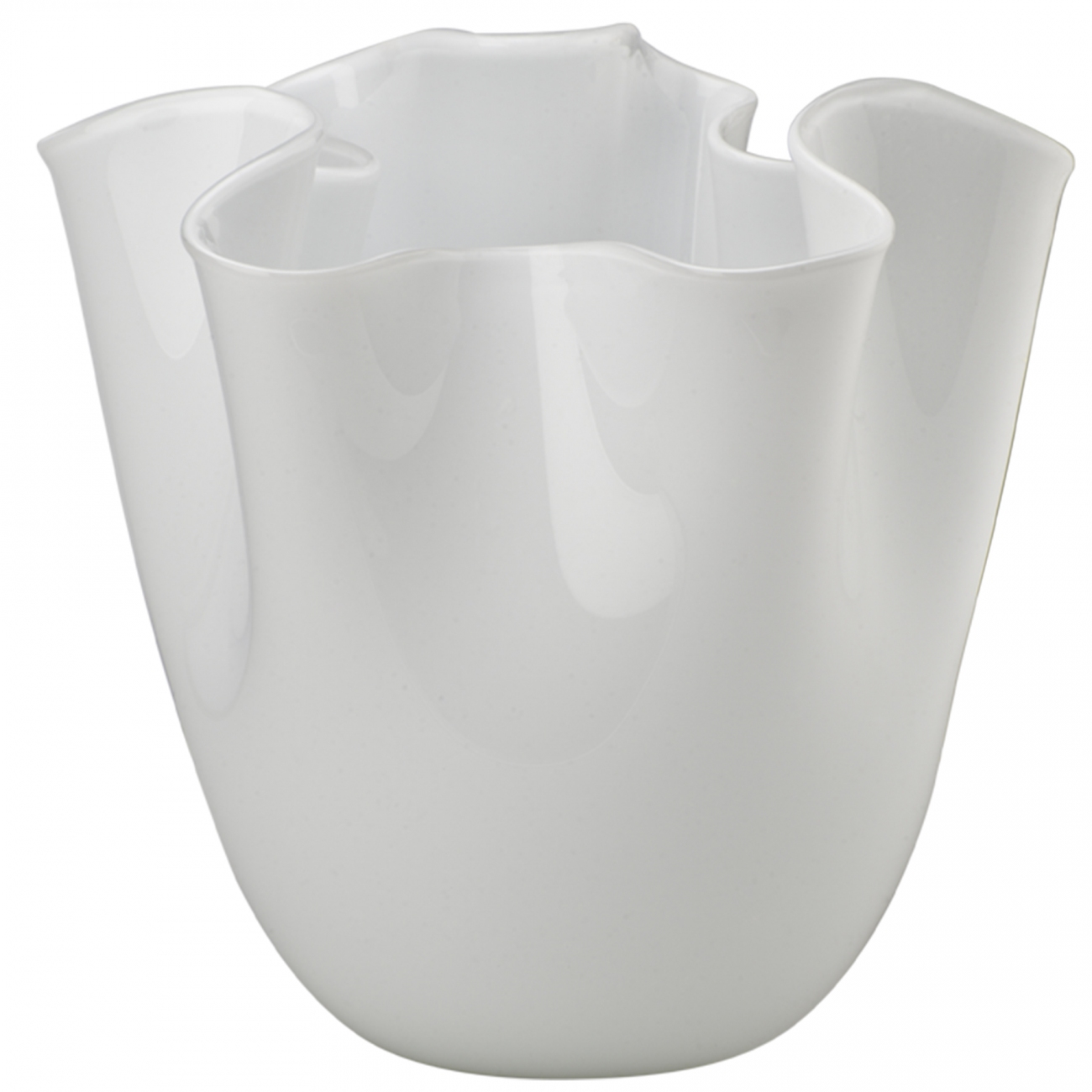 Venini Fazzoletto Opalino Vase Milk-White