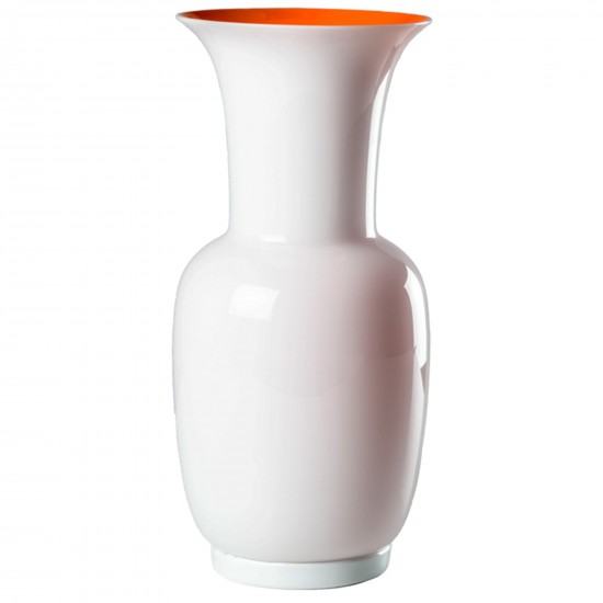 Venini Opalino Vase Milk-White / Orange