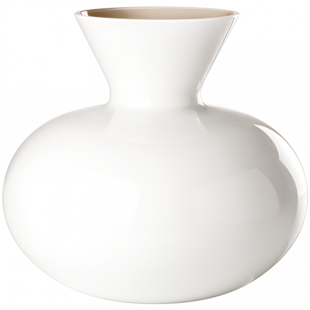 Venini Idria Vase  Milk-White / Grey