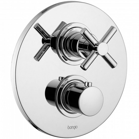 Bongio Style T Cross Wall Mounted Thermostatic Mixer with Diverter