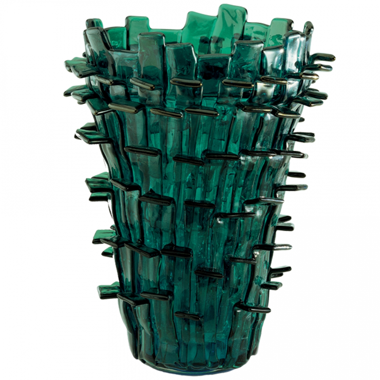 Venini Ritagli Vase Iridescent Green / Aquamarine