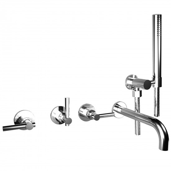 Bongio Style T Lever Wall Mounted Bath Group