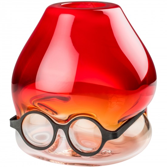 Venini Where Are My Glasses? Under Vase Red / Gradient Crystal