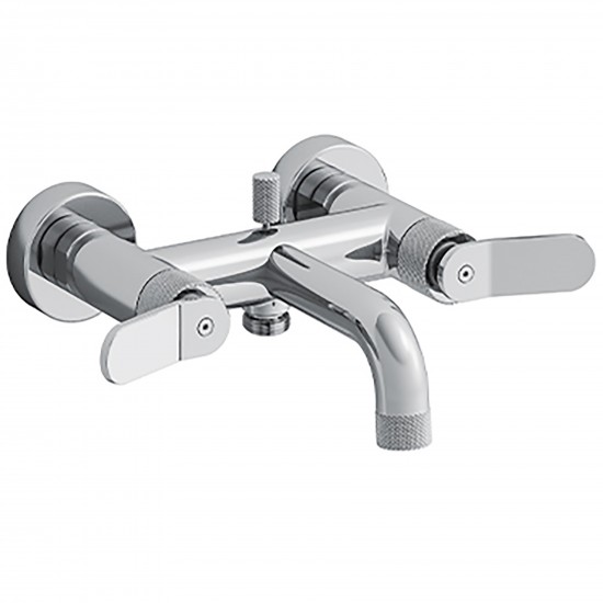 Cristina Contemporary Lines East Side Wall Mounted Bath Mixer