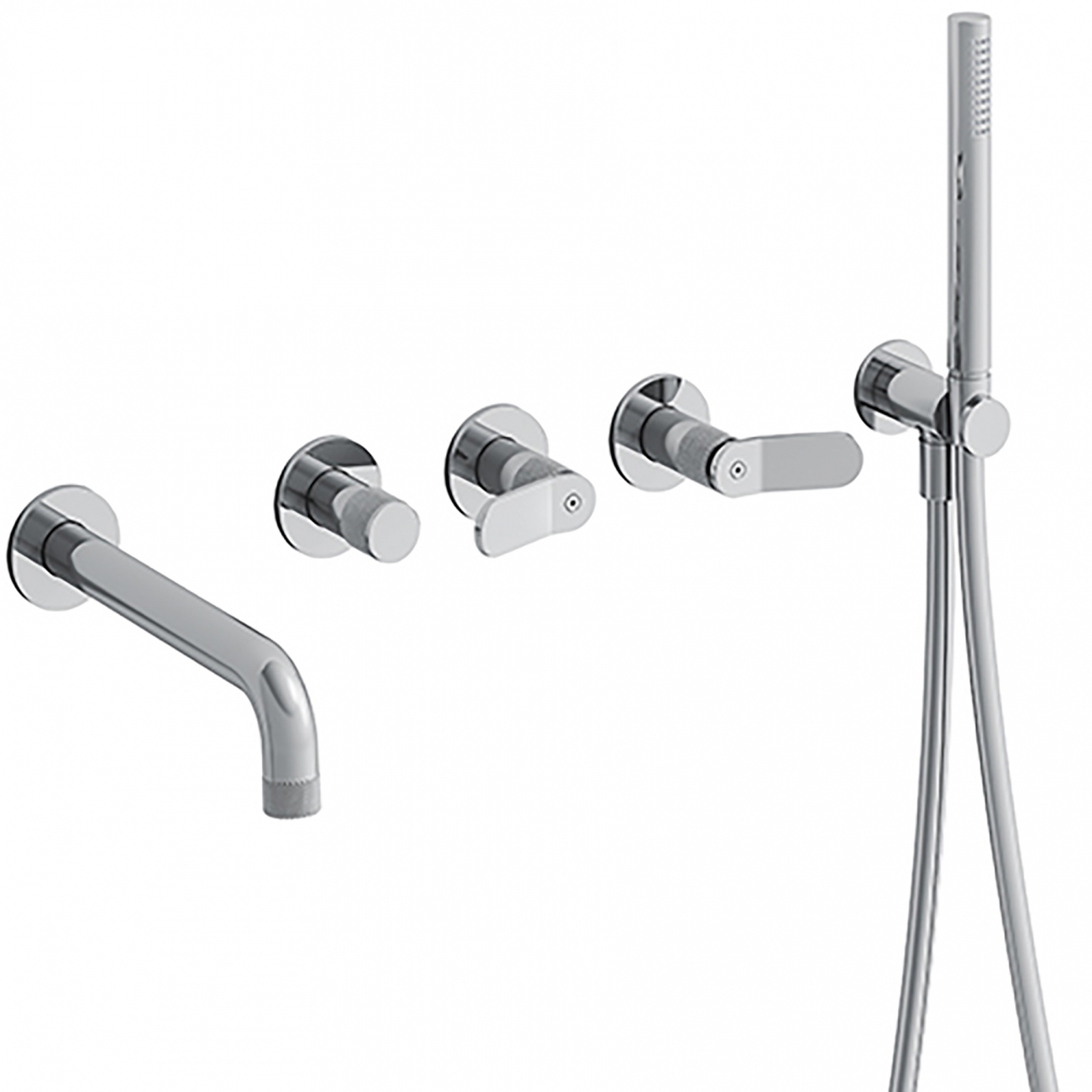 Cristina Contemporary Lines East Side Wall Mounted Bath Mixer Group