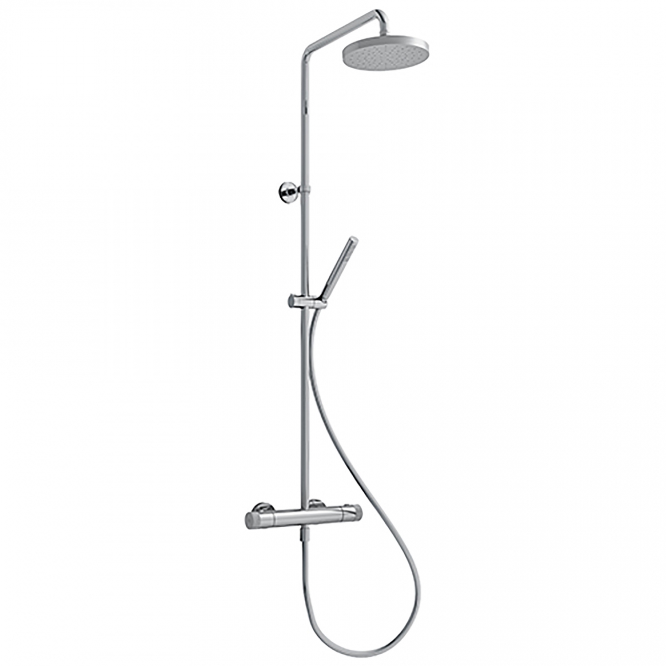 Cristina Contemporary Lines East Side Wall Mounted Shower Thermostatic Mixer
