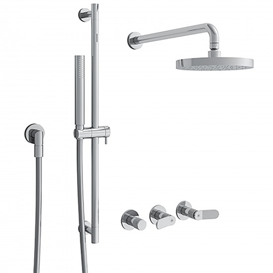 Cristina Contemporary Lines East Side Wall Mounted Shower Mixer