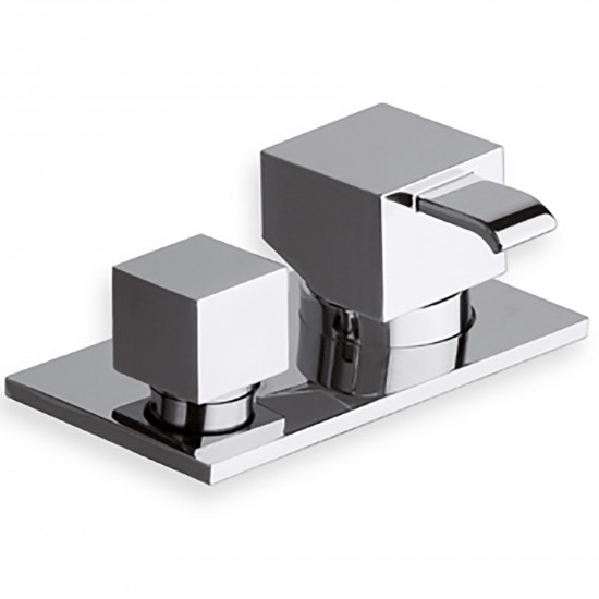Cristina Contemporary Lines Quadri Deck Mounted Bathtub Mixer