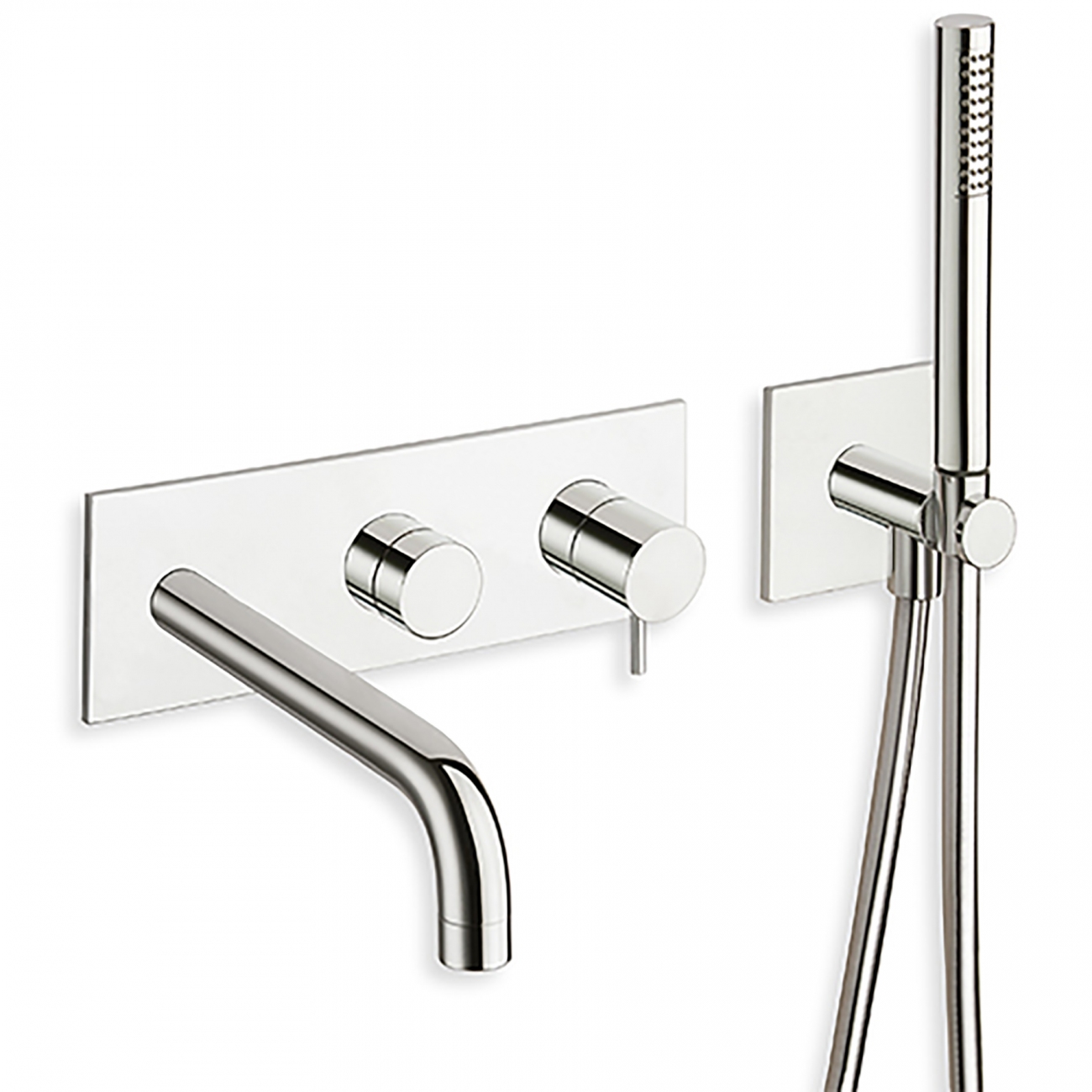 Cristina Contemporary Lines Tricolore Verde Wall Mounted Shower Bath Mixer Group