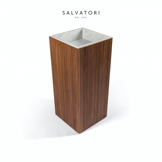 Salvatori Adda Freestanding Sink Ribbed Wood 41X41