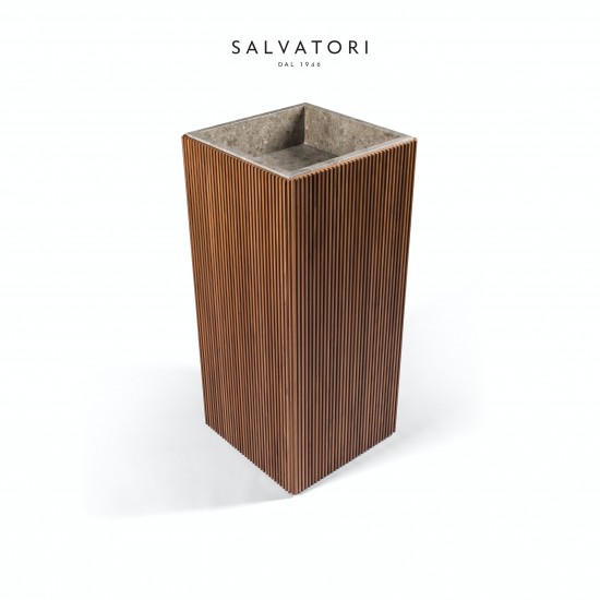 Salvatori Adda Freestanding Sink Ribbed Wood 41X41