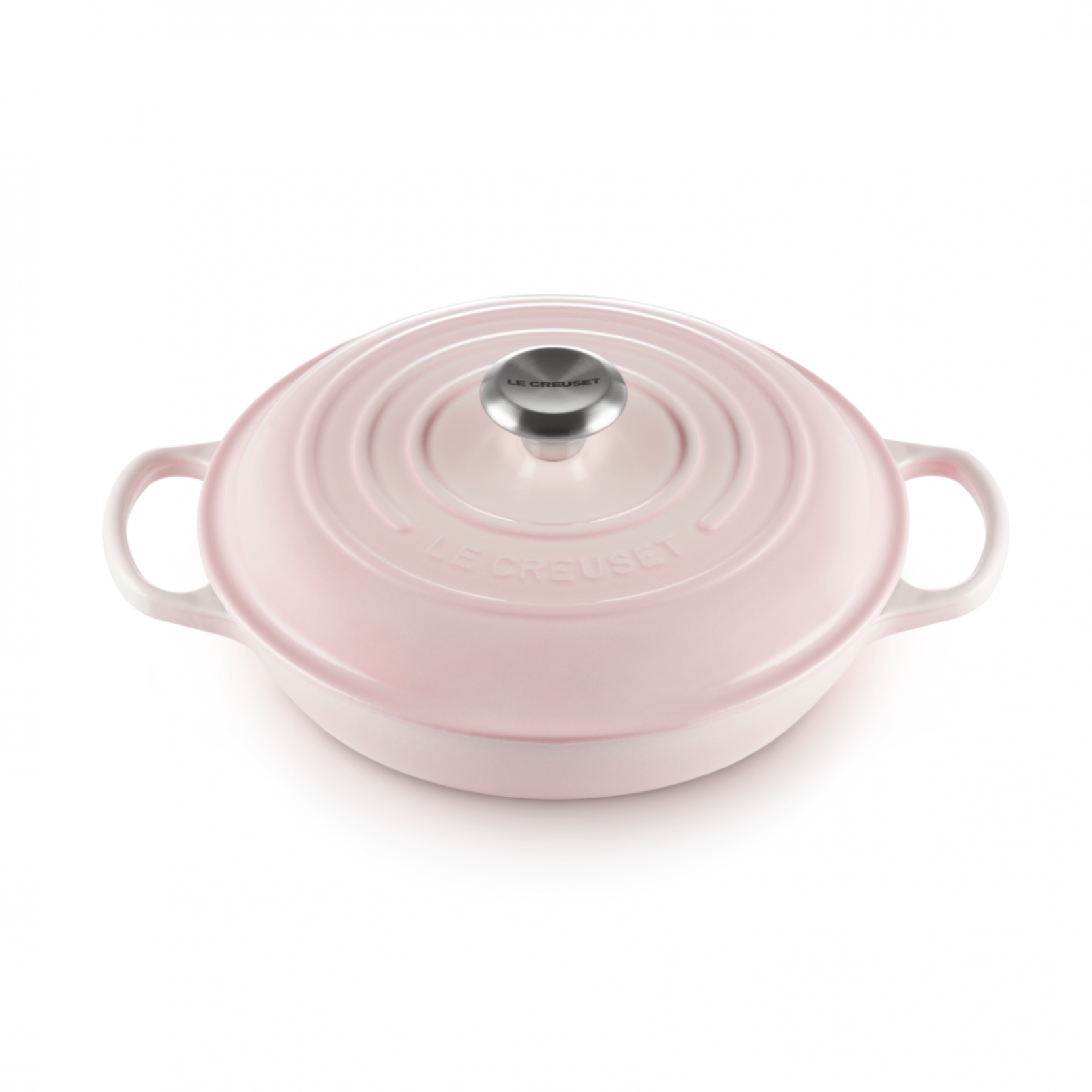 https://www.tattahome.com/49587-thickbox_default/le-creuset-cast-iron-shallow-casserole-26-shell-pink.jpg