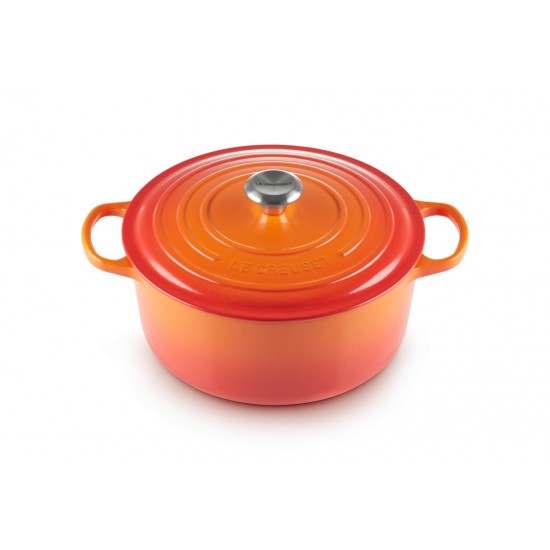 Le Creuset Signature Deep Round Grill in Flame