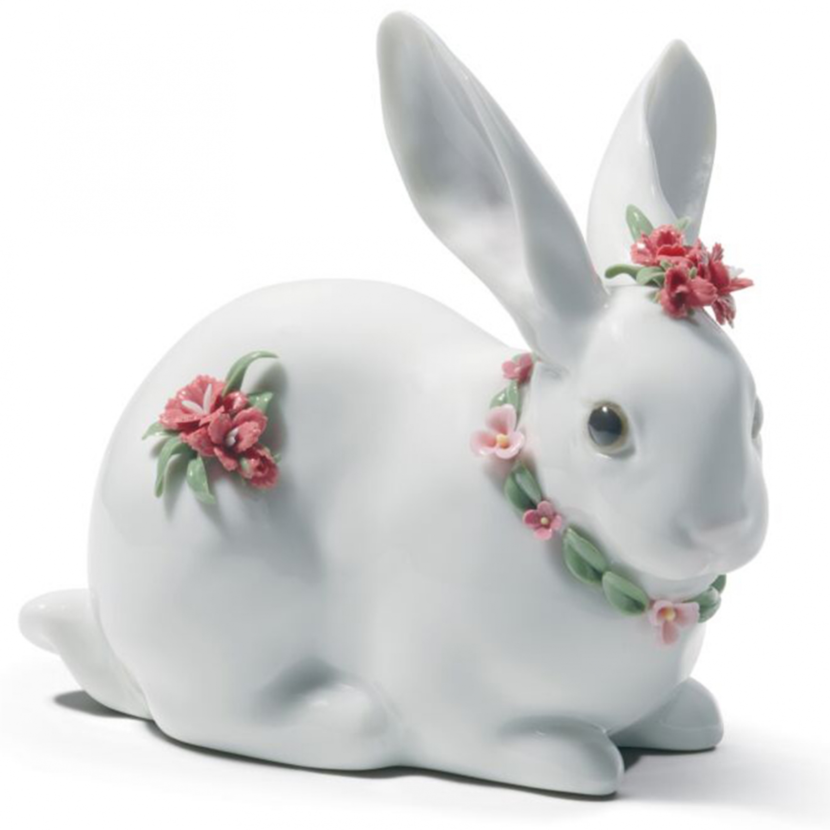 Фарфор кролик. Фарфор Лладро зайчик. Белый кролик. Кролик с цветами Lladro. Фарфоровые статуэтки кролик.