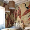 Wall & Deco PENCIL BIRDS Wallpaper