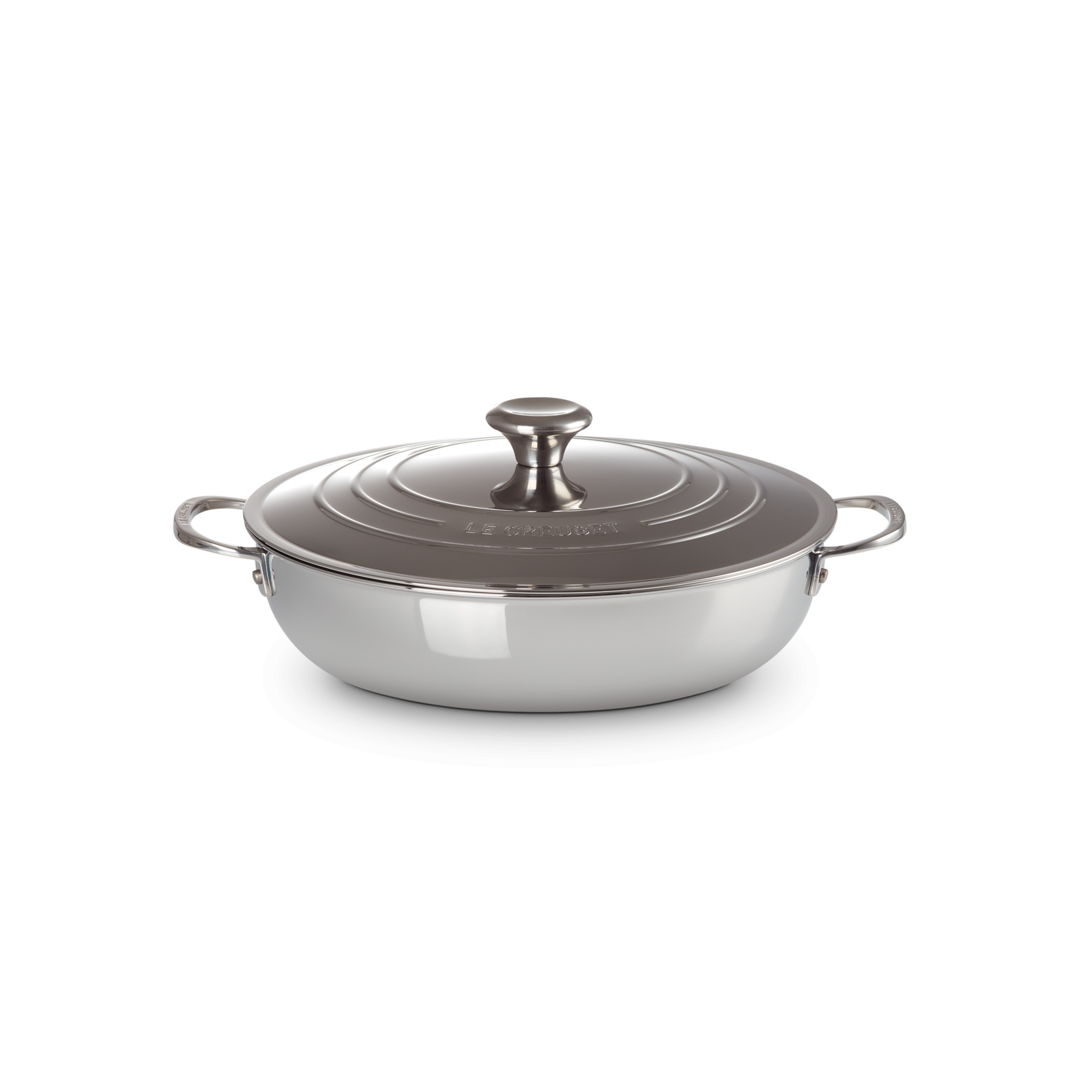 Le Creuset Signature Stainless Steel Shallow Casserole with Lid