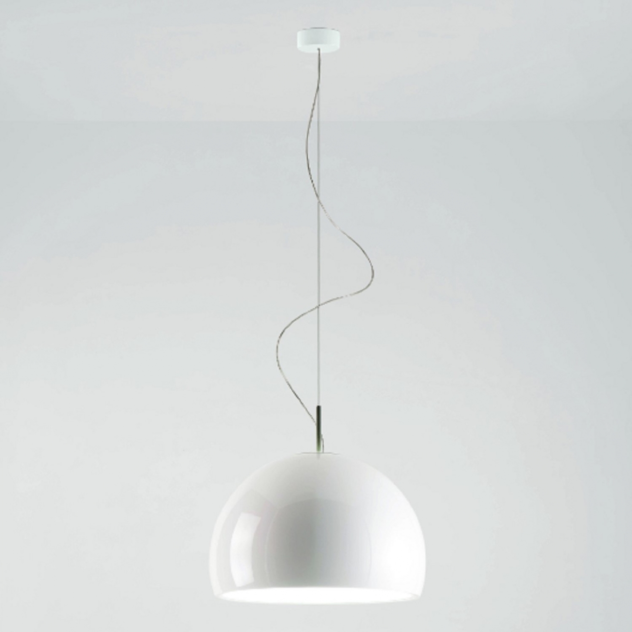 PRANDINA BILUNA S7 SUSPENDED LAMP GLOSSY WHITE