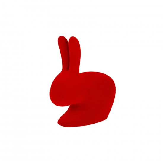 Qeeboo Rabbit Chair Baby Velvet Red
