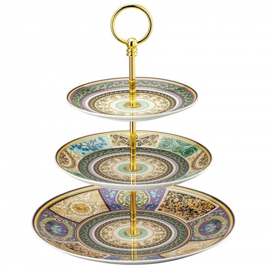 Rosenthal Versace Barocco Mosaic Etagere 3 tiers