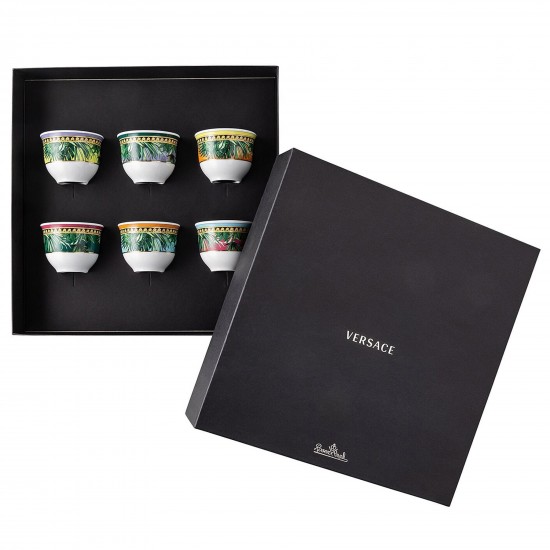 Rosenthal Versace Jungle Animalier Set of 6 mugs small w/o handle