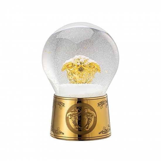 Rosenthal Versace Golden Medusa Glass sphere w. snow effect