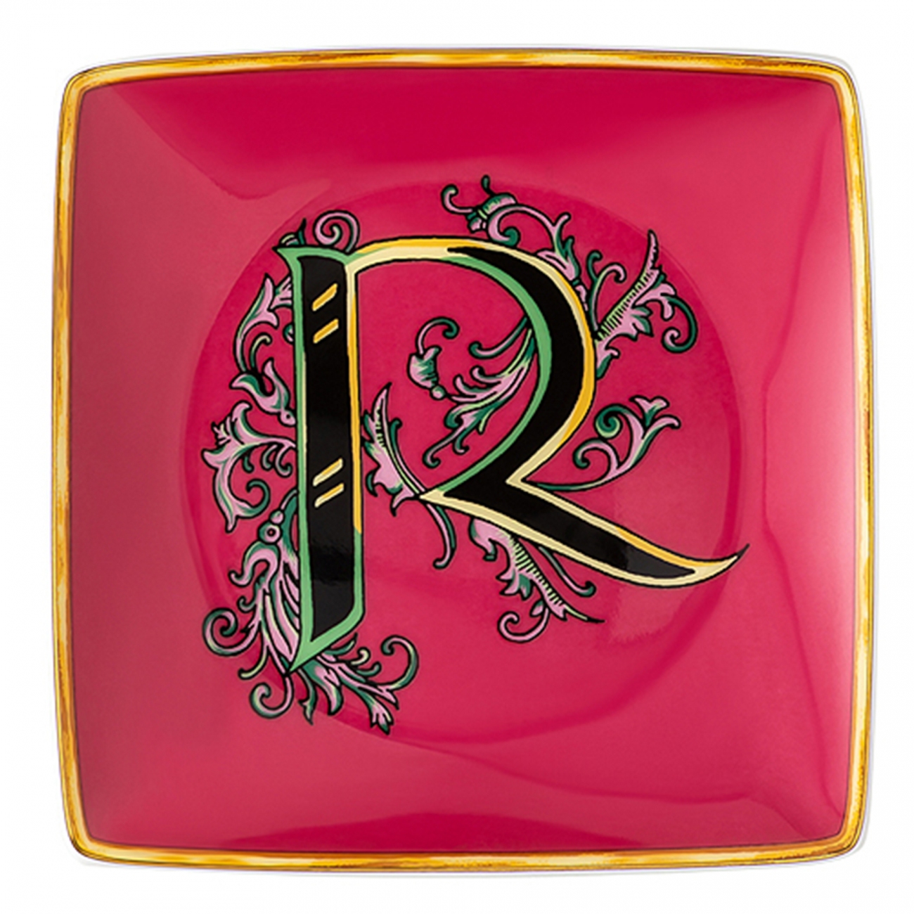 Rosenthal Versace Alphabet R Bowl square flat
