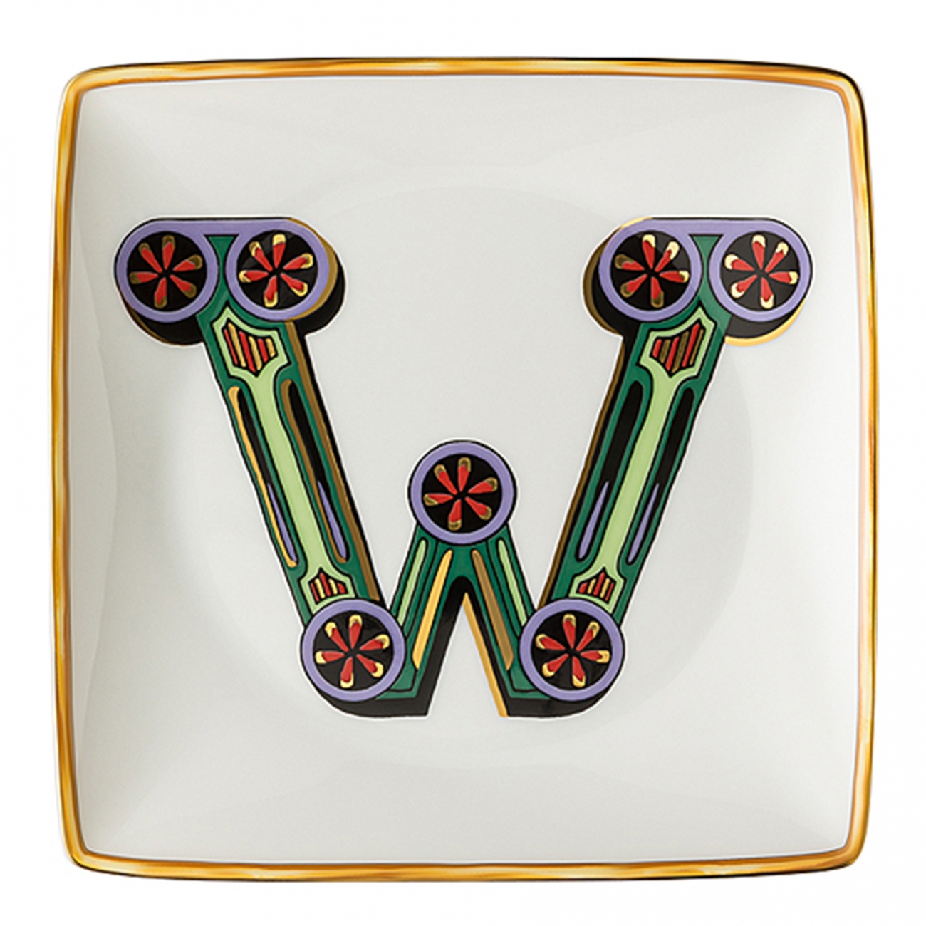 Rosenthal Versace Alphabet W Bowl square flat