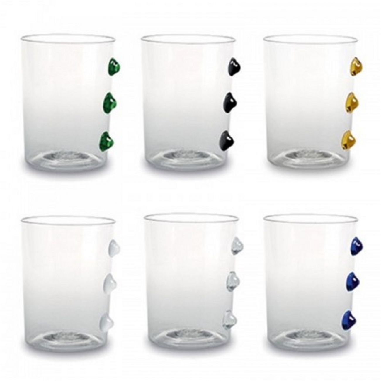 Zafferano Petoni Set 6 Glass Assorted Colours
