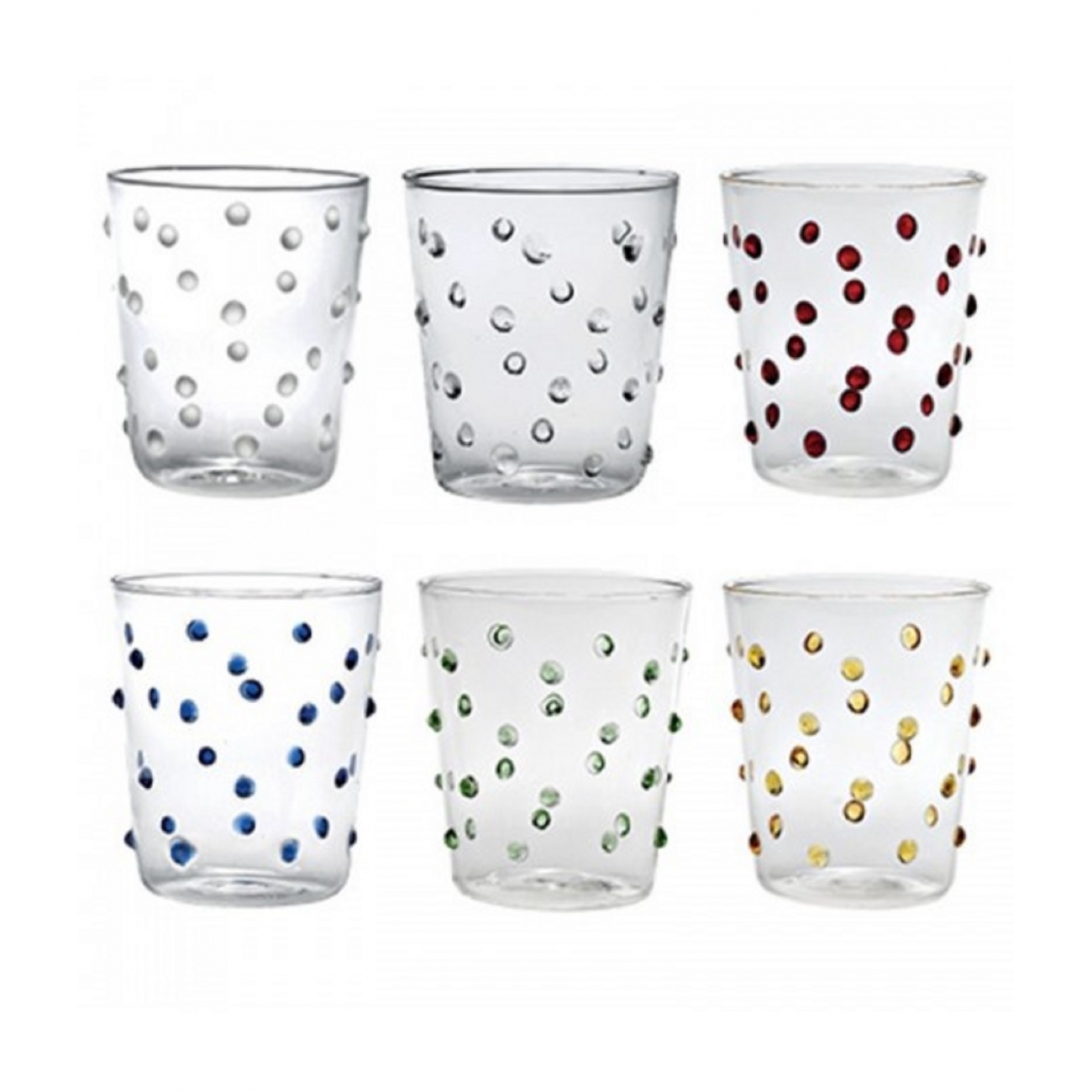 Zafferano Party Set 6 Glass Assorted Colours