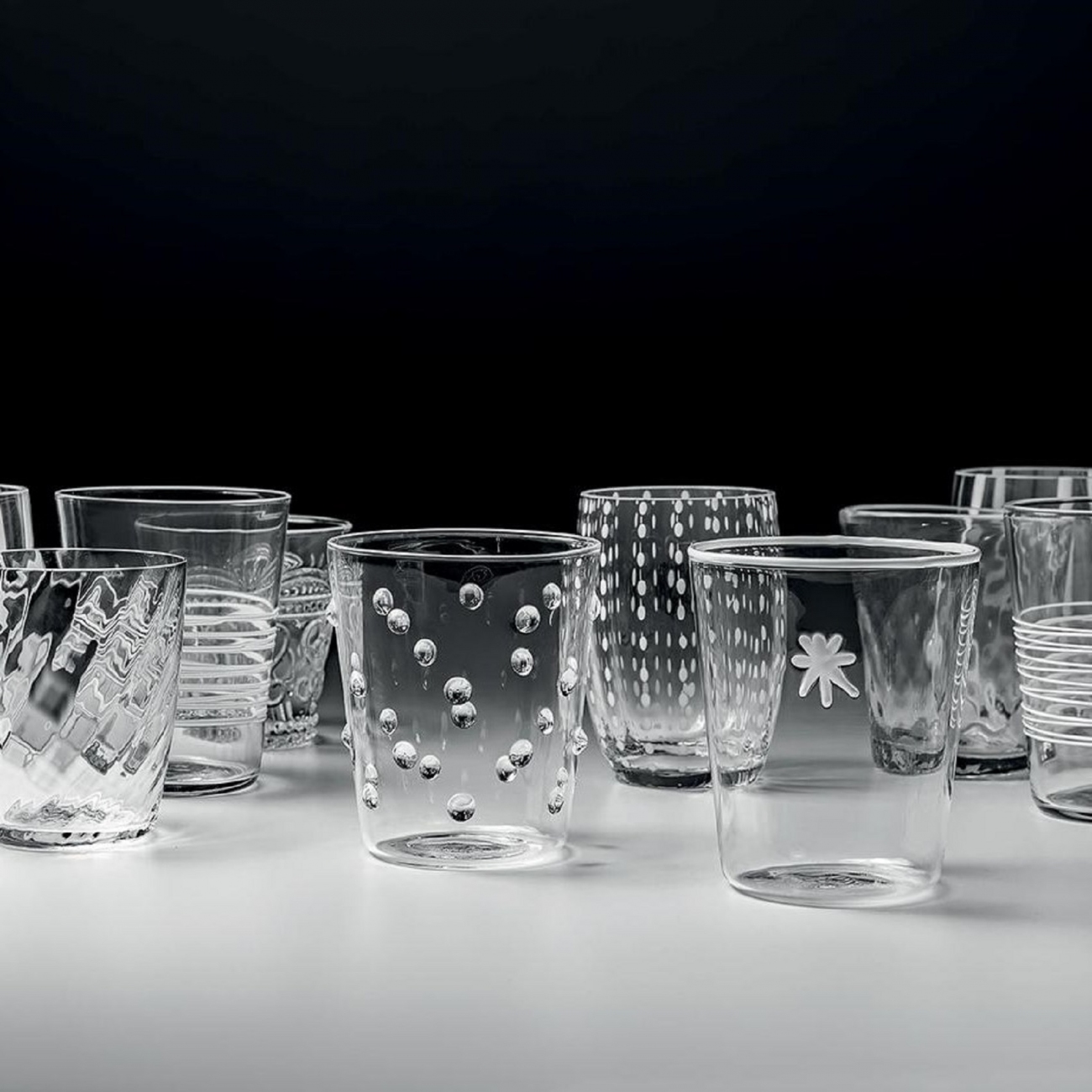 Zafferano Melting Pot Set 6 Glass Assorted Clear