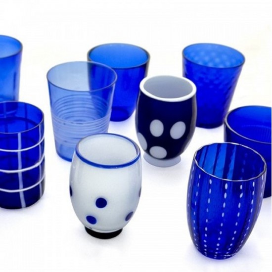 Zafferano Melting Pot Set 6 Glass Assorted Blue